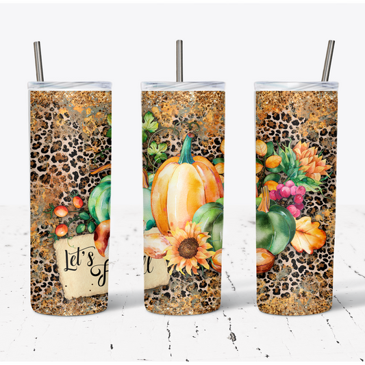 Let's Fall Y'all 20-Ounce Skinny Tumbler