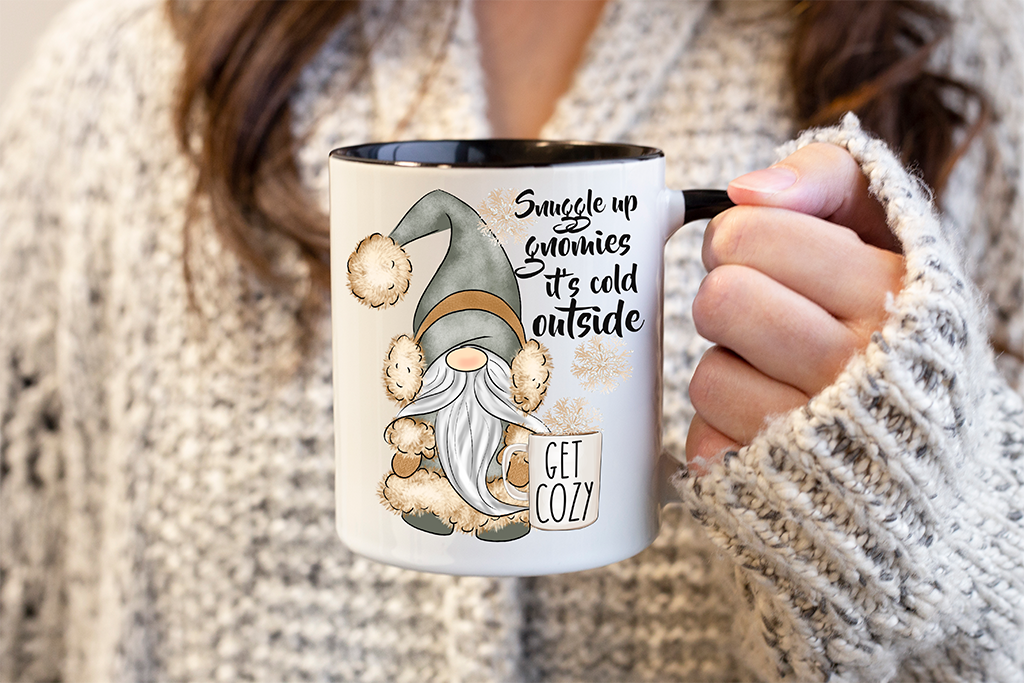 Snuggle Up Gnomies, It's Cold Outside Ceramic Mug